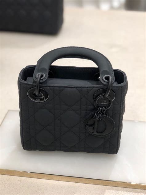 lady dior mini ultra matte black|black matte lady dior bag.